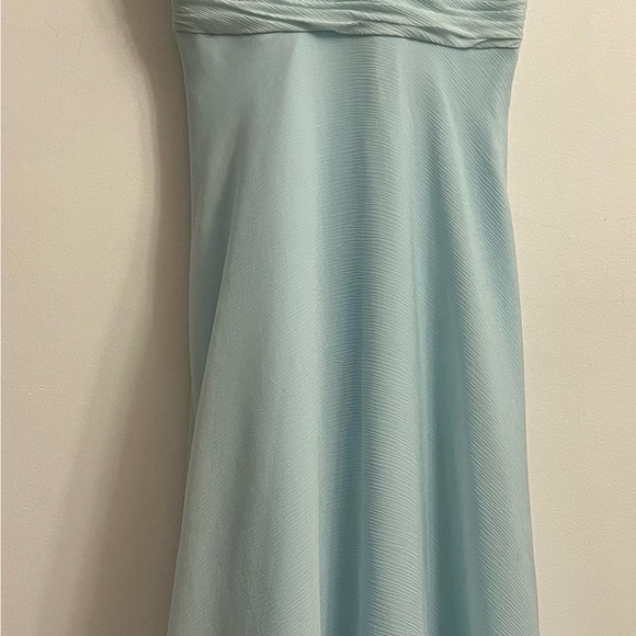Donna Morgan Y2K Silk Halter Midi Dress Baby Blue Size 4 - Picture 3 of 7